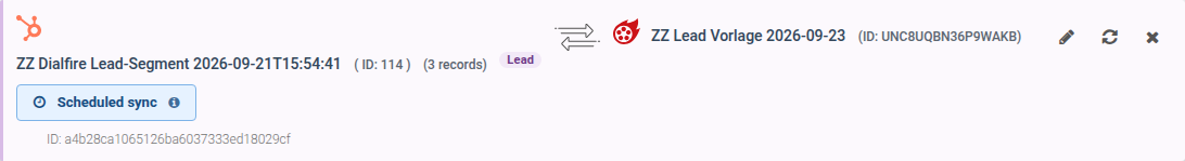 Lead-Verbindung mit Synchronisierung nach Zeitplan
